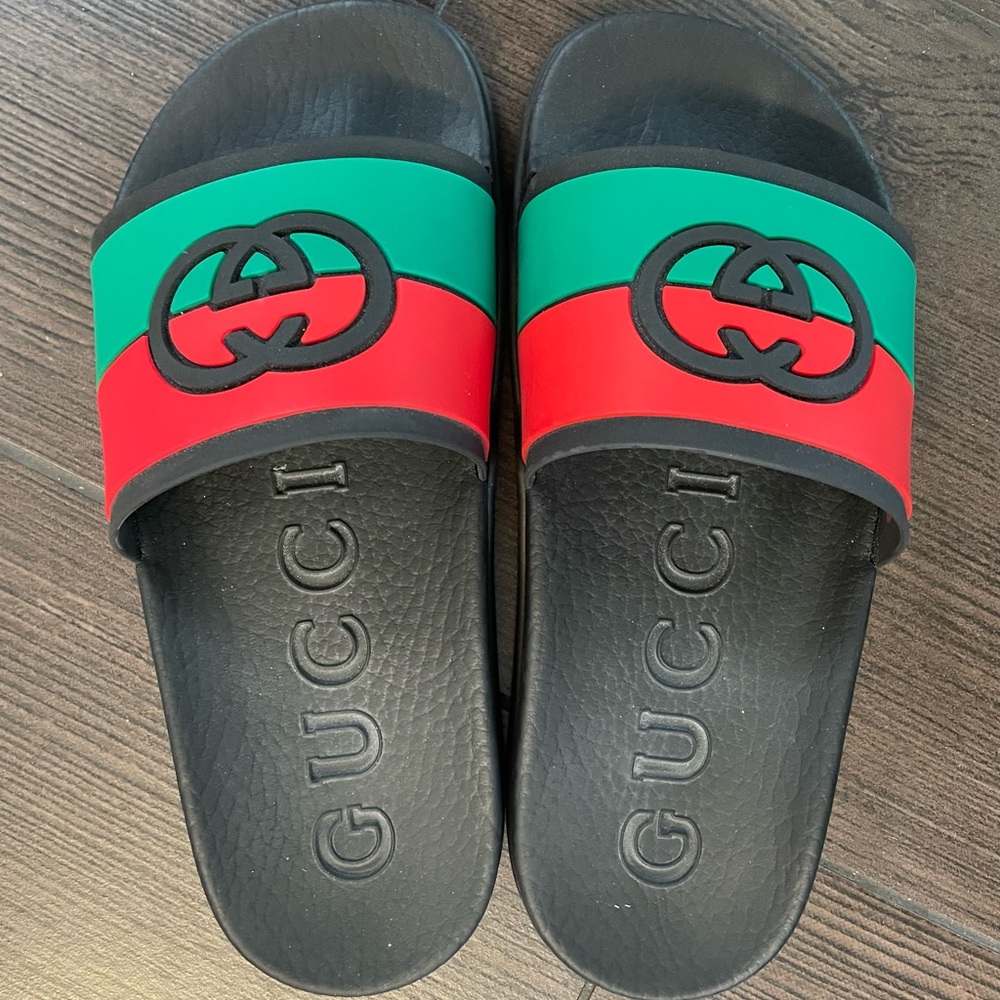 Gucci Interlocking G Slide Sandal, Size 36
